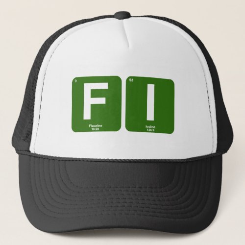 Financial Independence Periodic Table Trucker Hat