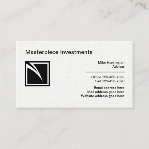 Financial Investment Advisor Linen Business Cards