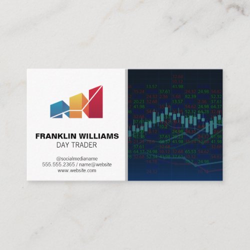 Financial Logo  Day Trading Stocks Business Card
