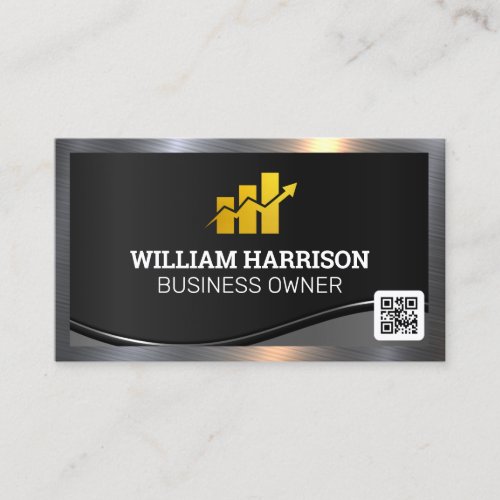 Financial Logo  QR Code Business Card