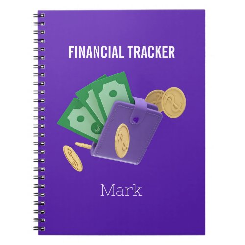 Financial Money Tracker Violet  Notebook