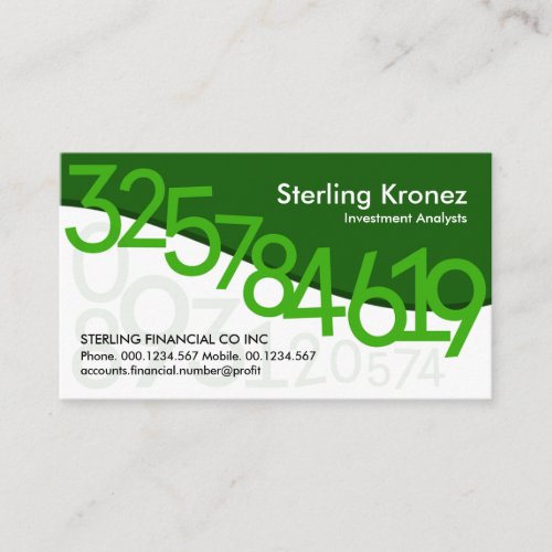 Financial Numbers Wave Bookkeeping Business Card