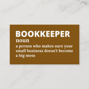 Financial Organizer - Funny Definition Business Card
