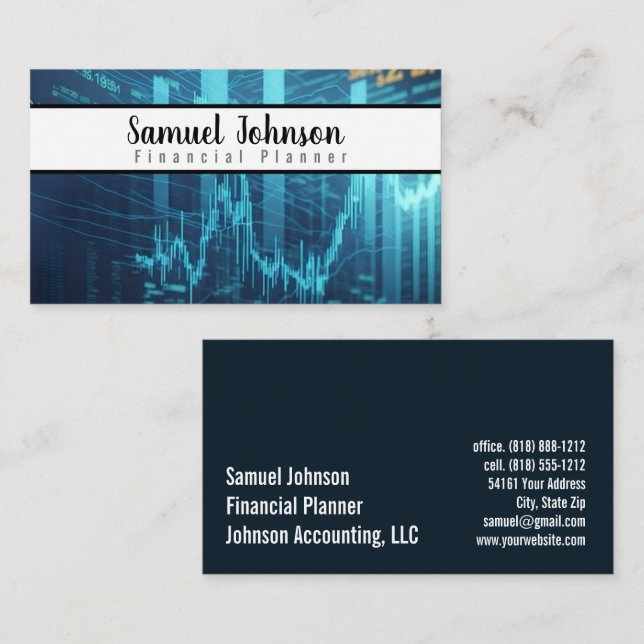Financial Planner Accountant Wealth Management Business Card (Front/Back)