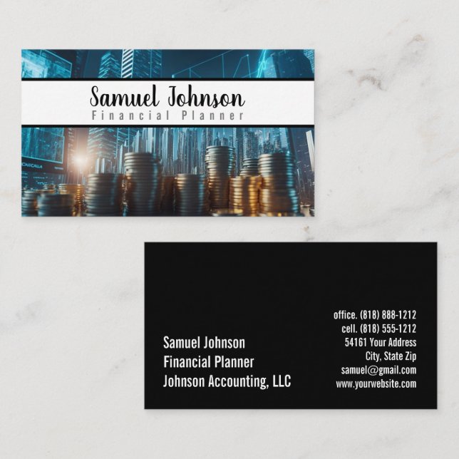 Financial Planner Accountant Wealth Management Business Card (Front/Back)