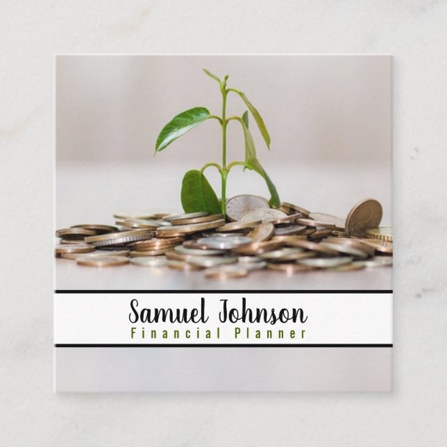 Financial Planner Accountant Wealth Management Square Business Card (Front)
