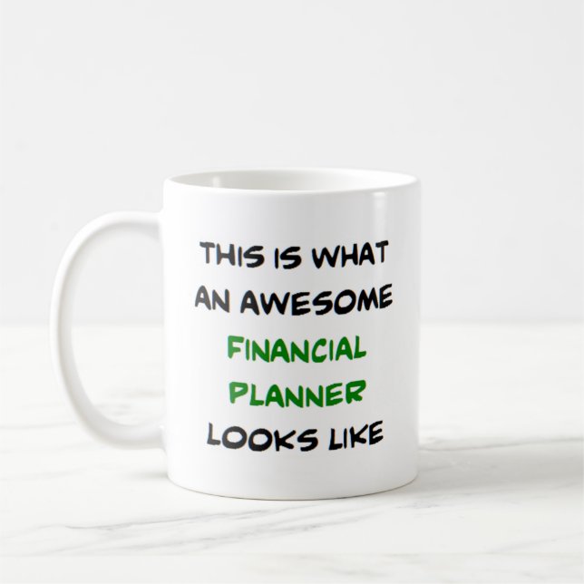 financial planner, awesome coffee mug (Left)