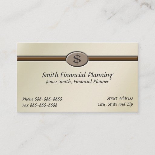 Customizable Financial Planner Business Card