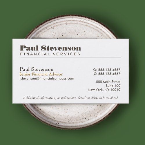 Financial Planner Business Card