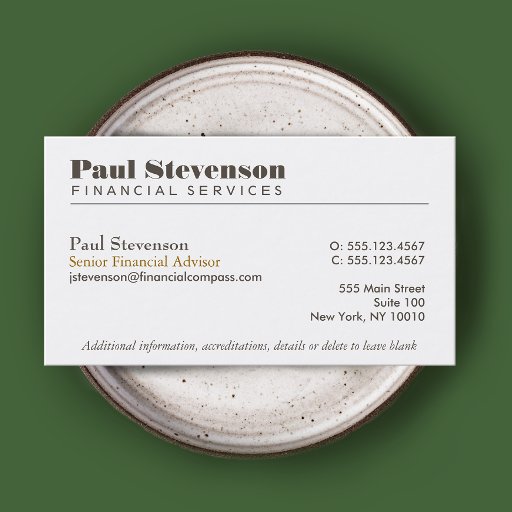Customizable Financial Planner Business Card