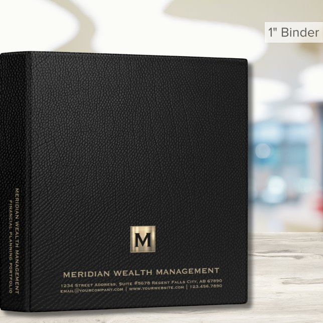Financial Planner Portfolio Black and Gold 3 Ring Binder (Creator Uploaded)