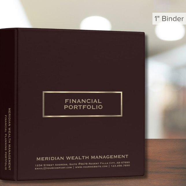 Financial Planner Portfolio Burgundy and Gold 3 Ring Binder (Creator Uploaded)