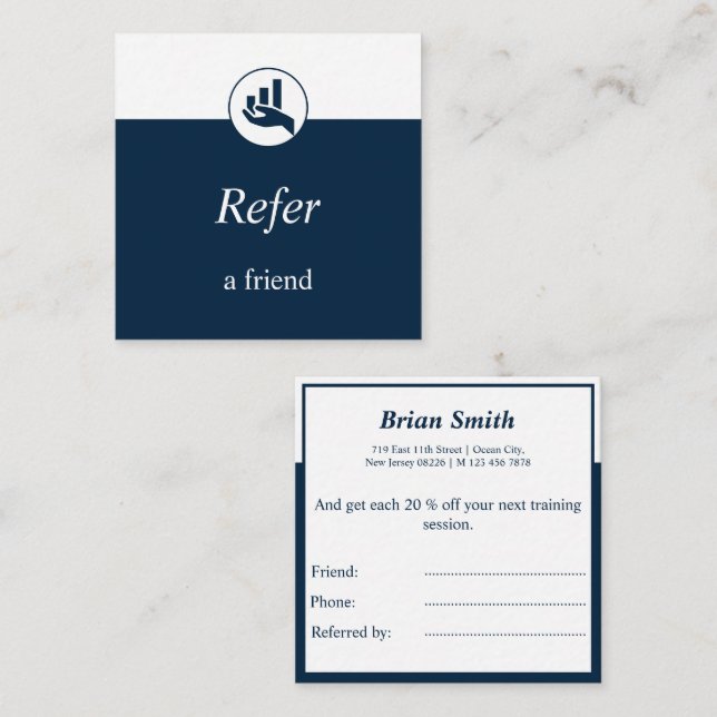 Financial Planner Refer A Friend Square  Square Business Card (Front/Back)