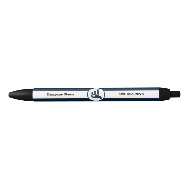 Financial Planner White & Blue Promotional Pen (Front)