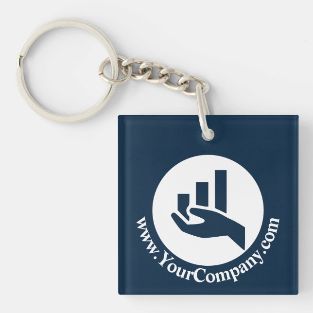 Financial Planner White Logo & WWW Promotional Keychain (Front)