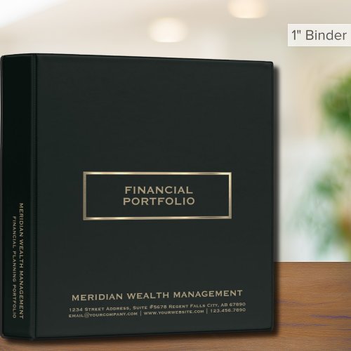 Financial Planning Portfolio Binder Green Gold
