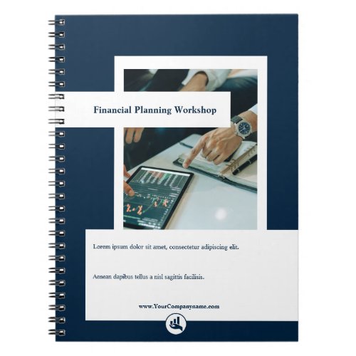 Financial Planning Workshop White  Blue Notebook