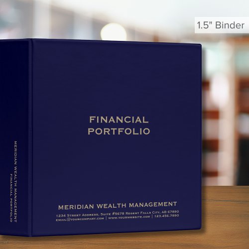 Financial Portfolio Binder  15 Inch