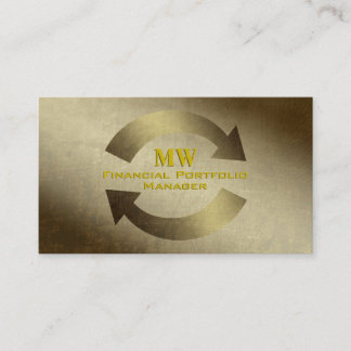 Financial Portfolio Manager, Gold leather effect Business Card