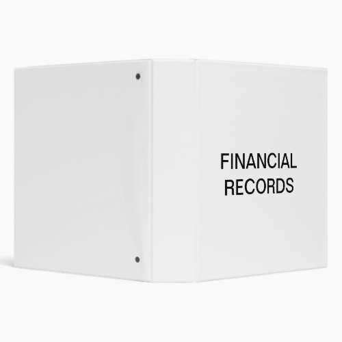 Financial Records Organizer Binder