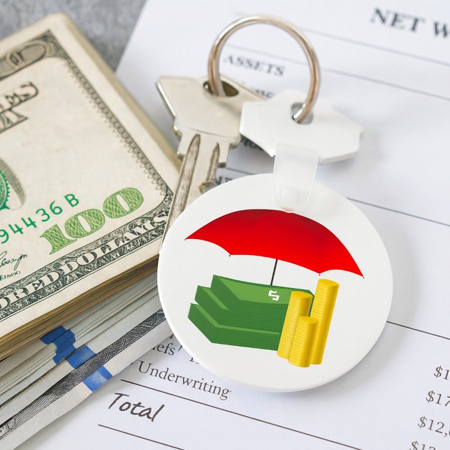 Financial Security Protection with Red Umbrella Keychain (Creator Uploaded)
