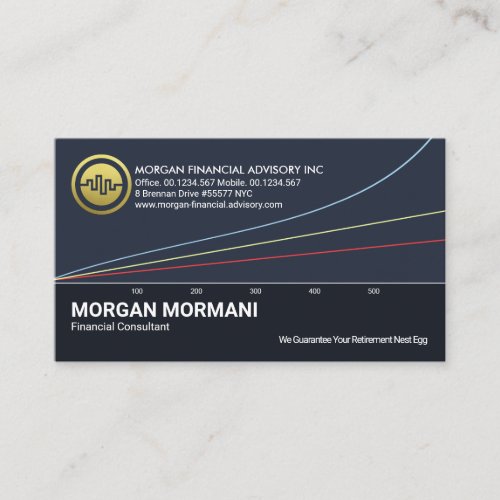 Financial Share Market Graph Investment Consultant Business Card