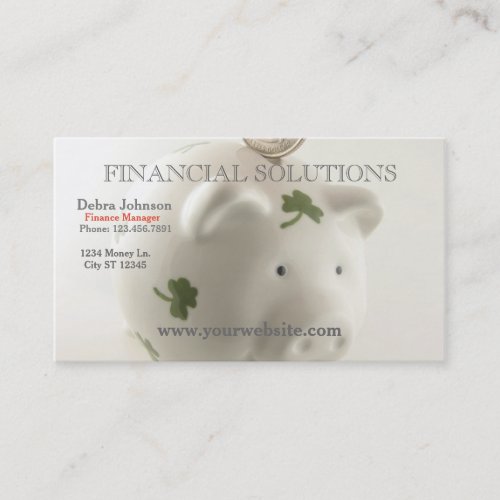 Financial Solutions Lucky Piggy Bank Business Card