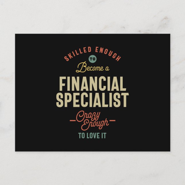 Financial Specialist Job Title Gift Postcard (Front)