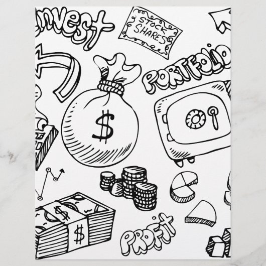 Financial Symbol Doodle Set (Front)