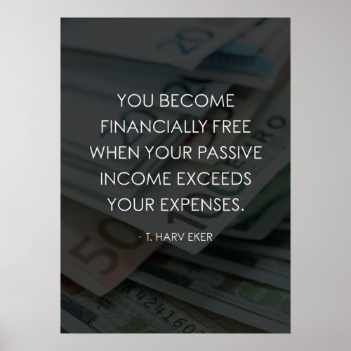 Financially Free _ Passive Income vs Expenses Poster