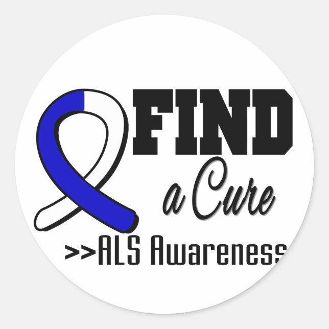Find a Cure ALS Awareness Classic Round Sticker (Front)