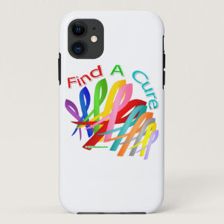Find A Cure Colorful Cancer Ribbons iPhone 11 Case