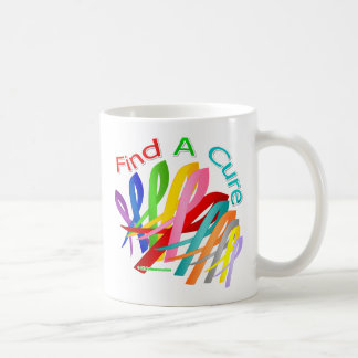 Find A Cure Colorful Cancer Ribbons Coffee Mug