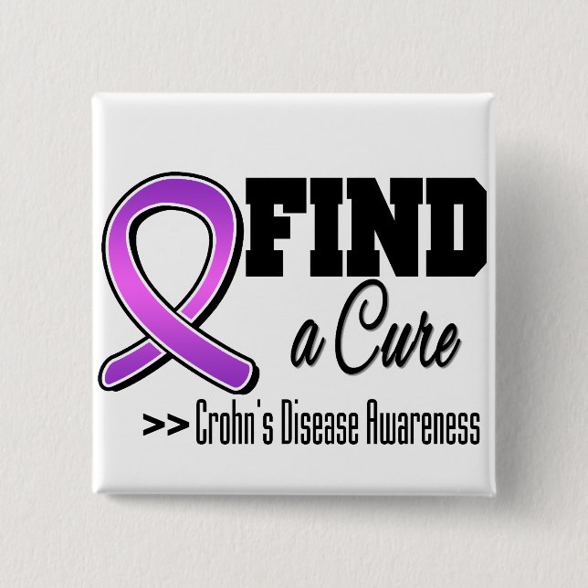 Find a Cure Crohns Disease Awareness Pinback Button (Front)
