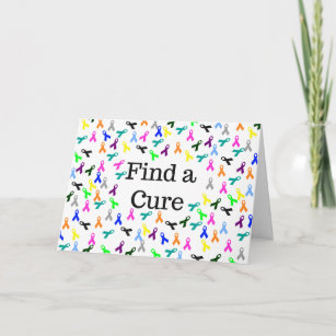 Find A Cure Event Card, Cancer Ribbon Event Card