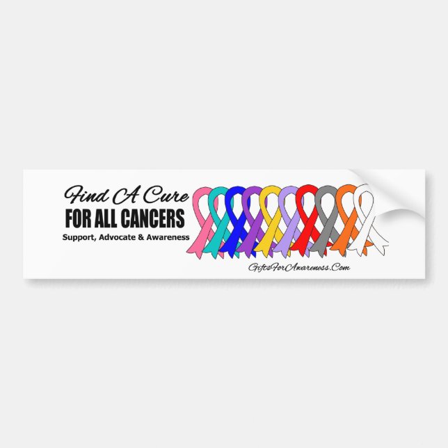 Find A Cure For All Cancers Bumper Sticker (Front)