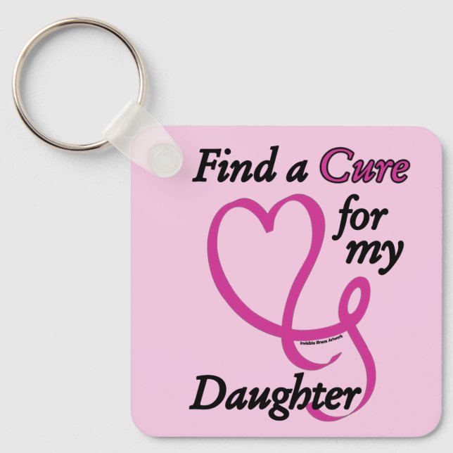 Find a Cure/Heart/Daughter...Breast Cancer Keychain (Front)