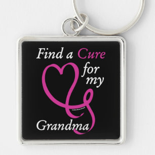 Find a Cure/Heart/Grandma...Breast Cancer Keychain