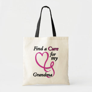 Find a Cure/Heart/Grandma...Breast Cancer Tote Bag