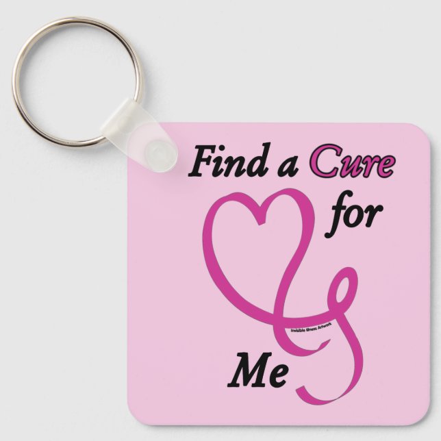 Find a Cure/Heart/Me...Breast Cancer Keychain (Front)