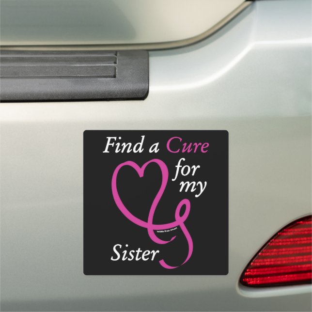 Find a Cure/Heart/Sister...Breast Cancer Car Magnet (In Situ)