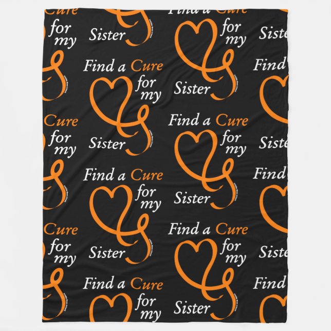 Find a Cure/Heart/Sister...RSD/CRPS Fleece Blanket (Front)