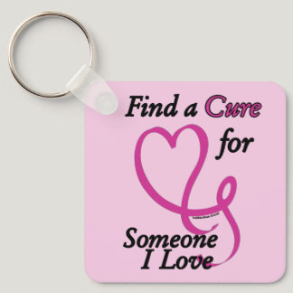 Find a Cure/Heart/Someone I Love...Breast Cancer Keychain