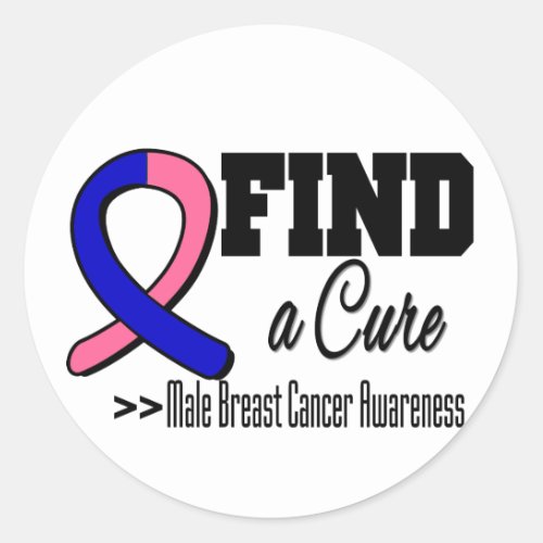 Find a Cure Male Breast Cancer Awareness Classic Round Sticker