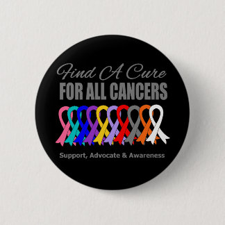 Find a Cure Ribbons For All Cancers Button