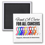Find a Cure Ribbons For All Cancers Magnet