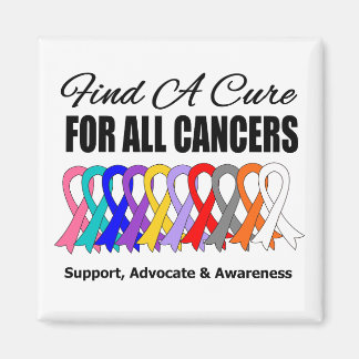 Find a Cure Ribbons For All Cancers Magnet