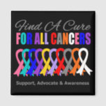 Find a Cure Ribbons For All Cancers Magnet