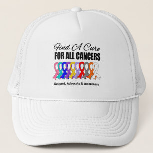 Find a Cure Ribbons For All Cancers Trucker Hat
