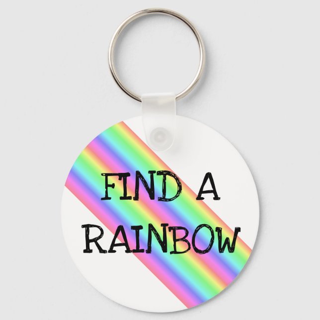 Find a Rainbow Day April 3rd Holiday Key Chain (Front)